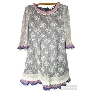 Trinity | Lace and Ruffle Baby Doll Dress | Size Medium